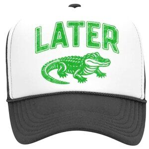 Later Gator Foam Trucker Mesh Snapback Hat DTF Print